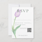 Cartons Réponse Lavender Tulip Solo Purple Mariage moderne (Devant)