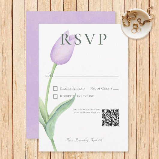 Cartons Réponse Lavender Tulip Solo Purple Mariage moderne