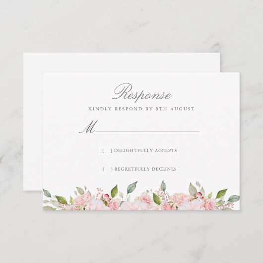 Cartons Réponse Lavish rose Roses Mariage (Devant / Derrière)