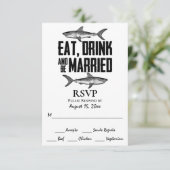 Cartons Réponse Le requin Mange Boire et être marié Mariage (Debout devant)