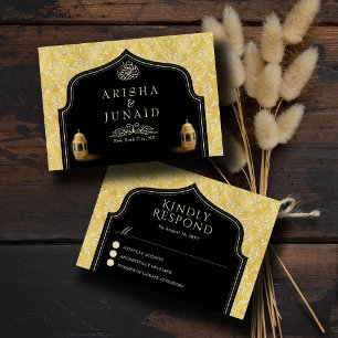 Cartons Réponse Le roi islamique Golden Damask Mariage musulman
