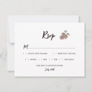 Cartons Réponse Le Signe Mariage Dit Rustique Doodle Floral