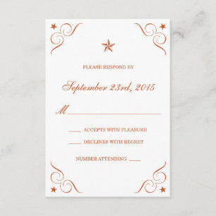 Cartons Réponse Le Texas a brûlé l'étoile solitaire orange