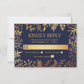 Cartons Réponse L'élégante collection de Mariages floraux marine e (Devant)