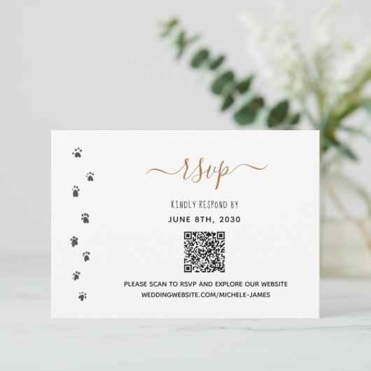 Cartons Réponse Les humains se marient Code QR de mariage d'animau (Debout devant)