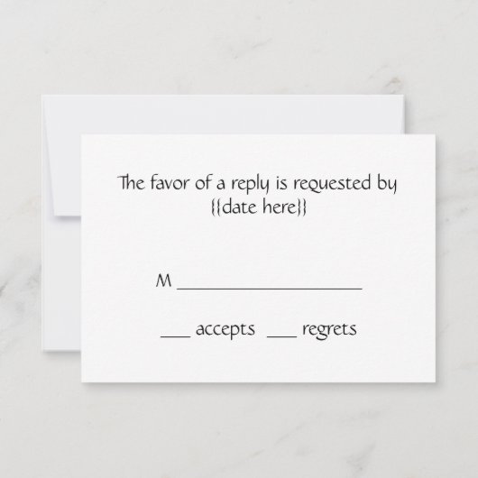 Cartons Réponse Les Promenades (Les Poussettes) par Monet Mariage (Dos)