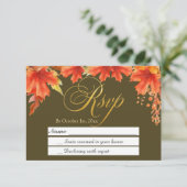 Cartons Réponse Lettres d'or Automne Floral Feuilles d'érable mari (Debout devant)