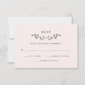 Cartons Réponse Liage minimal | Mariage rose pâle (Devant)