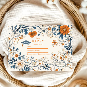 Cartons Réponse Licence vintage Marine Orange Floral