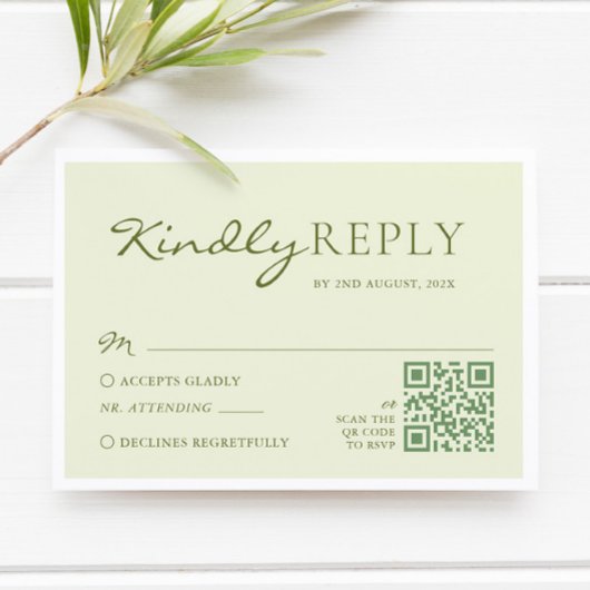 Cartons Réponse Light Olive Green Wedding
