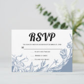 Cartons Réponse Ligne bleue Dusty art fleurs typographie florale (Debout devant)