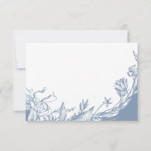 Cartons Réponse Ligne bleue Dusty art fleurs typographie florale (Dos)