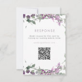 Cartons Réponse Lilac Fleur sauvage Mariage Site Web QR Code (Devant)