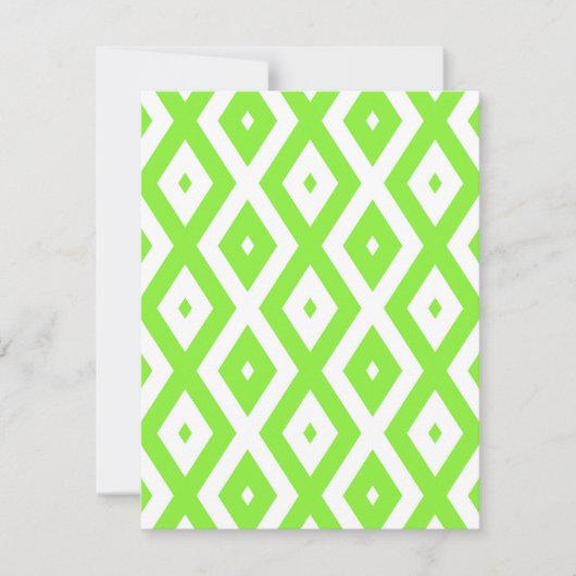 Cartons Réponse Lime green and white diamond pattern (Devant)