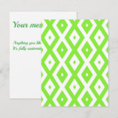 Cartons Réponse Lime green and white diamond pattern (Devant / Derrière)