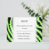 Cartons Réponse Lime Green et Black Zebra Motif d'impression (Debout devant)