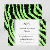 Cartons Réponse Lime Green et Black Zebra Motif d'impression (Devant / Derrière)
