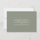 Cartons Réponse Line Art Floral Sage Green Mariage (Dos)