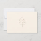 Cartons Réponse Logo du Mariage Monogramme Monstera Personnalisé (Dos)