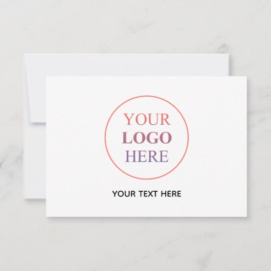 Cartons Réponse Logo personnalisé - Pas de Merci de commande minim (Dos)