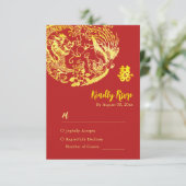 Cartons Réponse Logo traditionnel chinois Dragon Phoenix mariage (Debout devant)