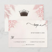 Cartons Réponse Long Tulle Regal Royal Glam Blush Mariage rose (Devant / Derrière)
