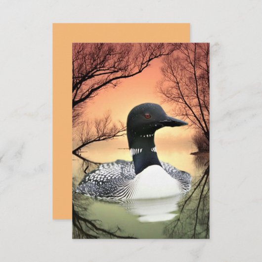 Cartons Réponse Loon Sur Le Lac Loon Réflexions Appel Du Loon (Devant / Derrière)