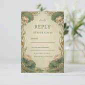 Cartons Réponse Lotus Botanique Vintage (Debout devant)