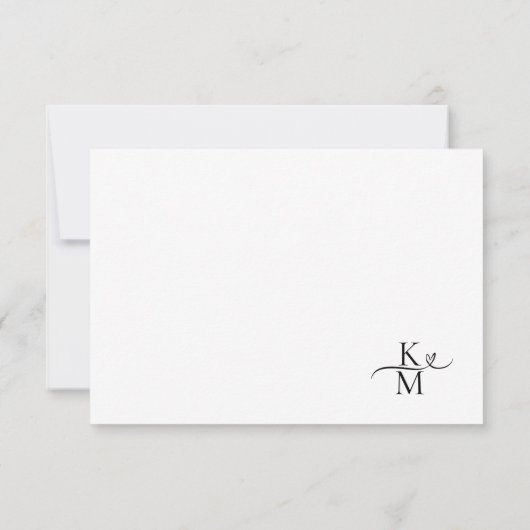 Cartons Réponse Love Calligraphy Mariage QR Code B&W ID940 (Dos)