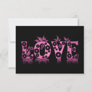 Cartons Réponse Love ( dans la police fleurs )