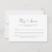 Cartons Réponse Love Fancy Script Mariage Chanson Demande Card (Devant)