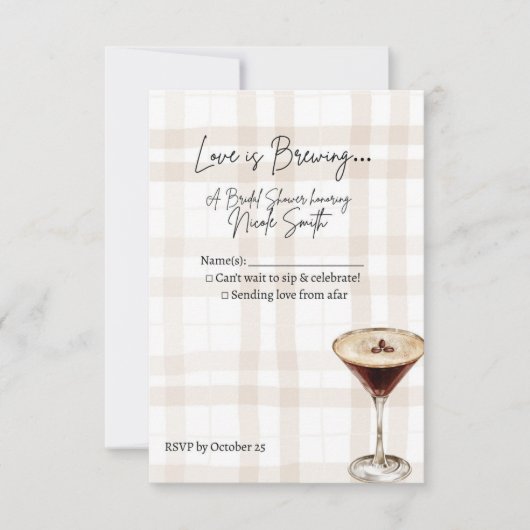 Cartons Réponse Love is Brewing Response Card (Devant)