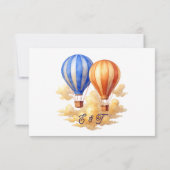 Cartons Réponse Love Is in the Air Hot Air Balloon Travel Mariage (Dos)