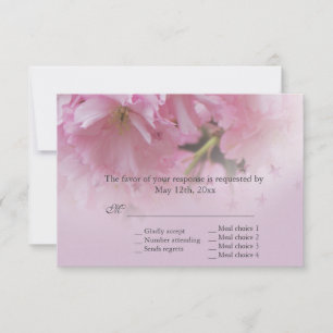 Cartons Réponse Lovely rose cerisir fleurir mariage de printemps R