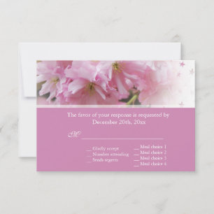 Cartons Réponse Lovely rose cerisir fleurir mariage de printemps R