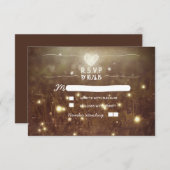 Cartons Réponse Lucioles romantiques lumières rustiques mariage RS (Devant / Derrière)