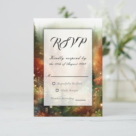Cartons Réponse Lueur d'automne dans le Mariage forestier enchanté (Debout devant)