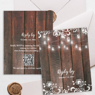 Cartons Réponse Lumière à cordes avec code QR en bois de dentelle 