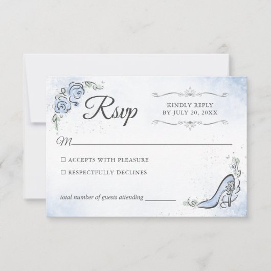 Cartons Réponse Lumière Bleu Argent Princesse Chaussure Mariage él (Devant)