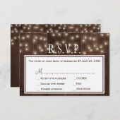 Cartons Réponse Lumières chatoyantes grange rustique mariage en bo (Devant / Derrière)