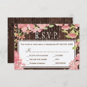 Cartons Réponse Lumières chatoyantes pivoines grange bois mariage (Devant / Derrière)