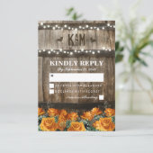 Cartons Réponse Lumières de chaînes | Mariage rustique en baril de (Debout devant)