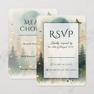 Cartons Réponse Lumières de Fée de Mariage Forêt de Pin Fantaisist