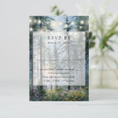 Cartons Réponse Lumières de forêt guirlande fleurs sauvages mariag (Debout devant)