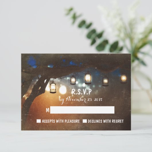 Cartons Réponse lumières de jardin rustique mariage extérieur cart (Debout devant)