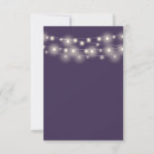 Cartons Réponse Lumières de mariage à cordes de script violet (Dos)