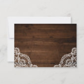 Cartons Réponse Lumières et dentelle rustiques à cordes de bois | (Dos)