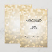 Cartons Réponse Lumières scintillantes dorées pour réception de ma (Devant / Derrière)