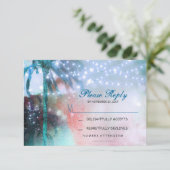 Cartons Réponse lumières scintillantes palmiers mariage plage cart (Debout devant)