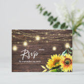 Cartons Réponse Lumières tournesol, bois et cordes avec repas (Debout devant)